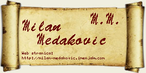 Milan Medaković vizit kartica